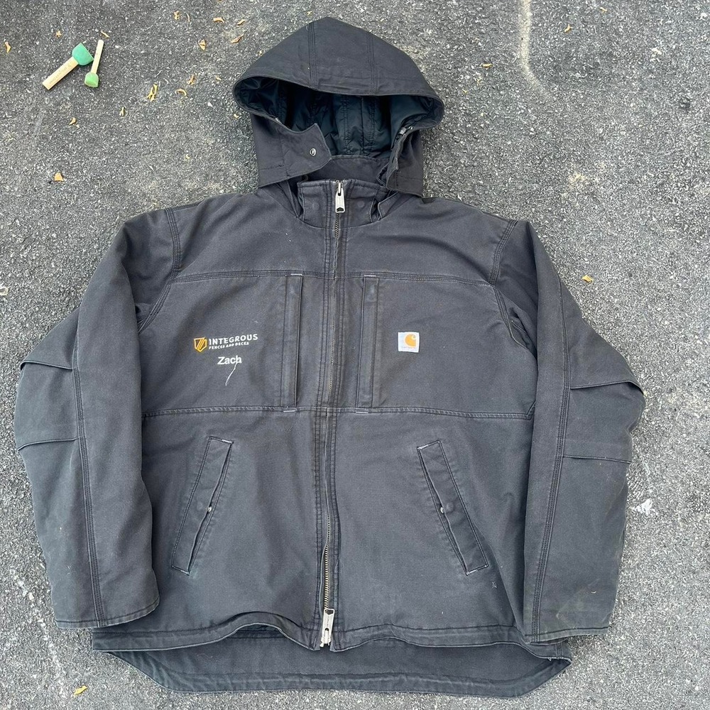 Carhartt Canvas Quilt Lined Hooded Chore Jacket size XXL